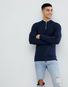 Темно-синий обтягивающий лонгслив ASOS DESIGN - Мульти