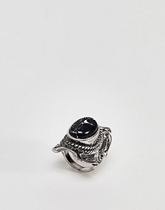 Кольцо с большим камнем ASOS DESIGN - Серебряный