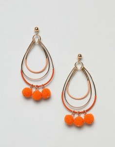 Серьги-подвески с помпонами ASOS DESIGN - Золотой