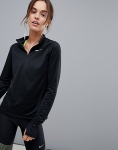 Черный топ с молнией Nike Running - Черный