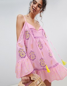 Пляжное платье с расклешенными рукавами South Beach - Фиолетовый