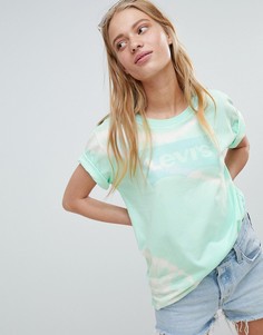 Футболка с принтом тай-дай и логотипом летучая мышь Levis - Зеленый Levis®