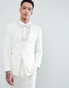 Кремовый супероблегающий пиджак под смокинг ASOS DESIGN Wedding - Кремовый