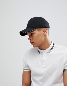 Черная бейсболка с надписью Maybe на козырьке ASOS - Черный