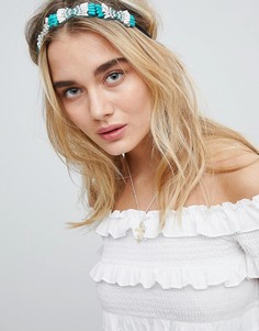 Повязка на голову с полудрагоценными камнями ASOS DESIGN - Мульти