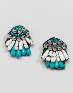 Серьги-гвоздики с полудрагоценными камнями ASOS DESIGN - Мульти