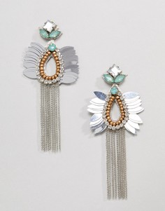 Серьги с кисточками из цепочек ASOS DESIGN - Серебряный