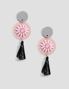 Серьги-подвески с кисточками ASOS DESIGN Resin Pop - Мульти