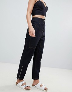 Суженные книзу джинсы бойфренда с контрастными строчками ASOS DESIGN - Синий