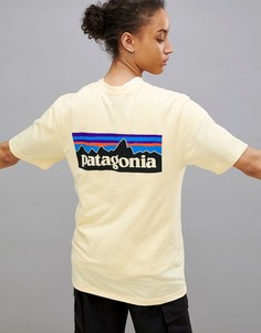 Футболка лимонного цвета с логотипом Patagonia P-6 - Желтый