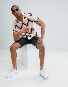 Розовая оверсайз-рубашка в шевронную полоску ASOS DESIGN - Розовый