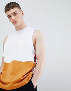 Удлиненная oversize-майка колор блок с отделкой кантом ASOS DESIGN - Желтый