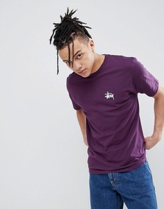Фиолетовая футболка с логотипом на спине Stussy - Фиолетовый