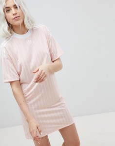 Розовое платье с тремя полосками adidas Originals - Розовый