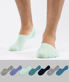 7 пар невидимых носков в сине-зеленой цветовой гамме ASOS DESIGN - Мульти
