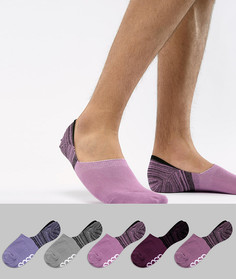 5 пар невидимых носков с фирменной подошвой ASOS DESIGN - Мульти