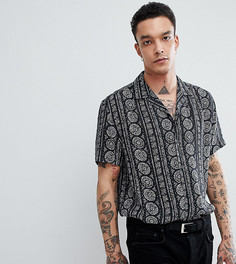Рубашка классического кроя из жатой ткани с отложным воротником ASOS DESIGN - Черный