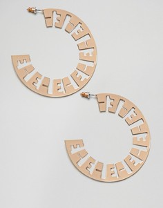 Серьги-кольца с вырезами ASOS DESIGN - Золотой