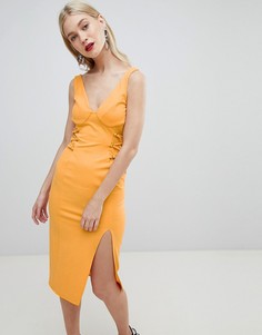 Платье миди со шнуровкой по бокам ASOS DESIGN - Мульти