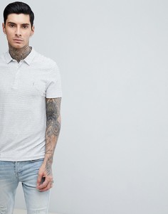 Футболка-поло в белую полоску AllSaints - Белый