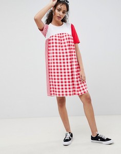 Свободное платье в клетку ASOS DESIGN - Мульти