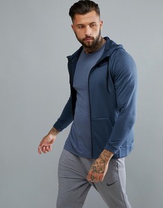 Худи темно-синего цвета на молнии Nike Training 860465-471 - Темно-синий