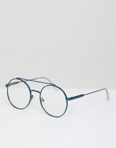 Круглые очки с прозрачными стеклами Jeepers Peepers - Синий