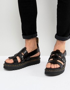 Черные сандалии с ремешками Dr Martens - Черный