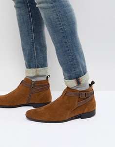 Коричневые ботинки из искусственной замши Burton Menswear - Коричневый