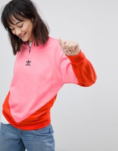 Розовый свитшот с молнией и вставками adidas Originals Colorado - Розовый