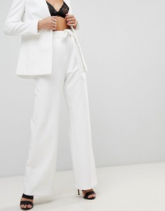Широкие брюки с завязкой на поясе ASOS DESIGN - Белый