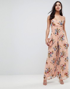 Комбинезон с мягким цветочным принтом ASOS - Розовый