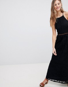 Полупрозрачное кружевное платье макси Hollister - Черный