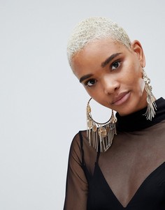 Серьги-кольца с кисточками ASOS DESIGN - Золотой