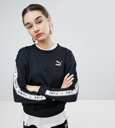Черный свитшот с лентой на рукавах Puma эксклюзивно для ASOS - Черный