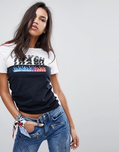 Футболка в стиле колор блок с логотипом Gigi Hadid - Черный Tommy Hilfiger