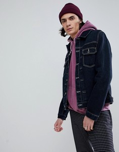 Джинсовая куртка с белыми строчками ASOS - Синий