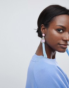 Броские серьги с бусинами и кисточками ASOS DESIGN - Мульти
