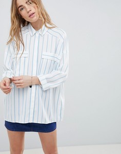 Oversize-рубашка в стиле милитари с полосками ASOS DESIGN - Мульти
