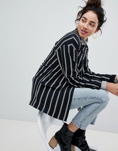 Блейзер в полоску с кнопками Monki Tailored - Черный
