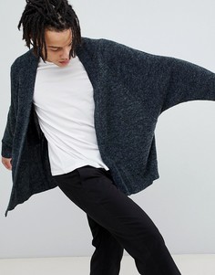 Темно-серый вязаный кардиган с рукавами летучая мышь ASOS DESIGN - Серый
