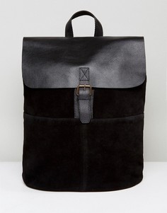 Черный рюкзак из замши и кожи ASOS - Черный