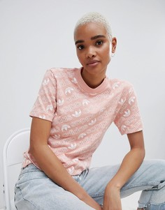 Розовая футболка с принтом adidas Originals - Розовый