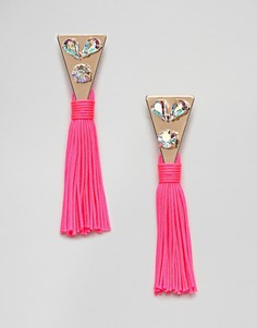 Серьги с камнями и кисточками ASOS DESIGN - Золотой