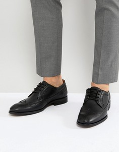 Черные кожаные броги со шнуровкой Zign - Черный