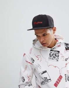 Черная бархатистая бейсболка с вышивкой Mayhem ASOS - Черный
