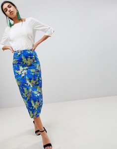 Жаккардовая юбка-карандаш миди ASOS DESIGN - Мульти