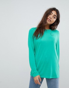 Легкий трикотажный лонгслив ASOS DESIGN - Зеленый