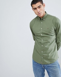 Зеленая рубашка классического кроя на пуговицах с логотипом Tommy Hilfiger - Зеленый