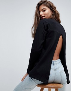 Лонгслив с разрезом на спине ASOS DESIGN - Черный